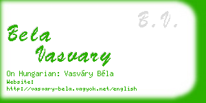 bela vasvary business card